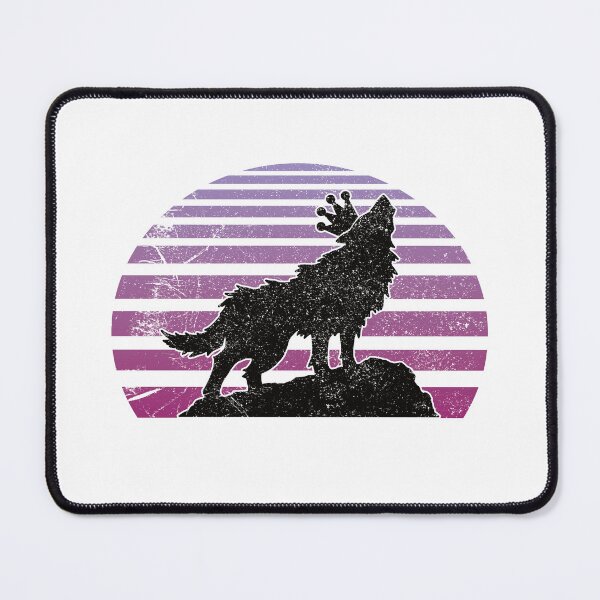 Item preview, Wolf With Crown Purple Retro Vaporwave Sun Vintage Weathered designed and sold by TheRainFamily.