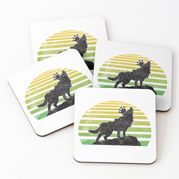 Item preview, Wolf With Crown Green Retro Vaporwave Sun Vintage Weathered designed and sold by TheRainFamily.
