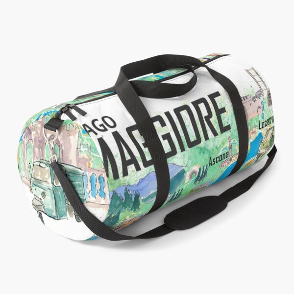 Item preview, Lago Maggiore Illustrated Travel Map with Roads and Highlights in Italy and Switzerland designed and sold by artshop77.