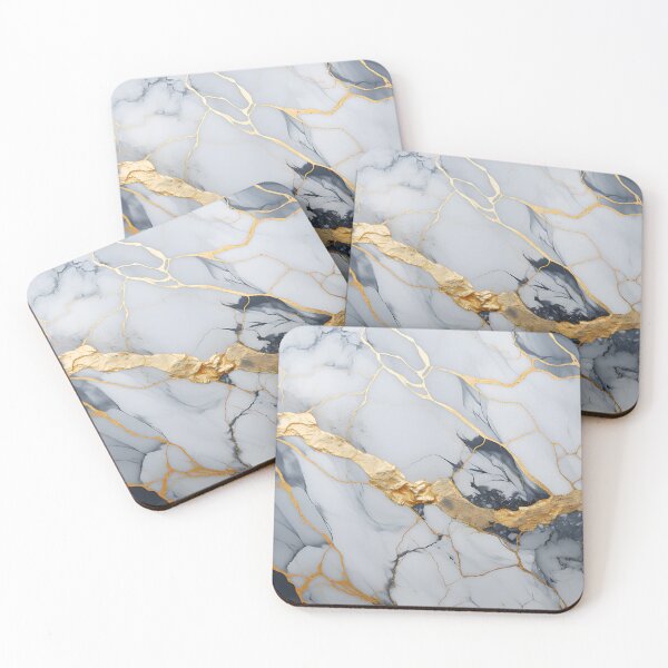 Item preview, Carrara Marble - Kintsugi designed and sold by KootenayDesigns.