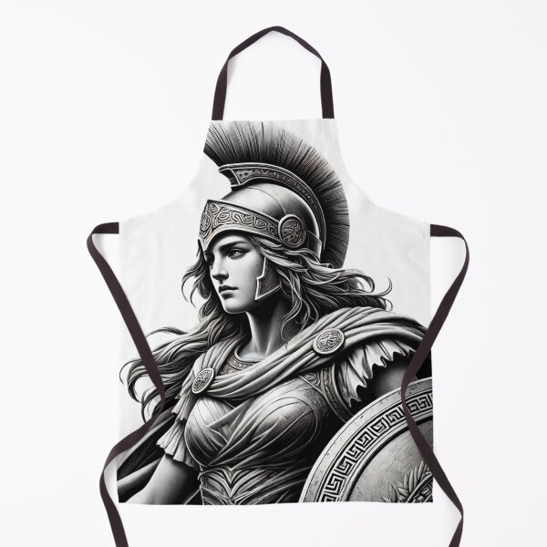 Item preview, Wise Athena: Greek Goddess of Wisdom and Warfare in Black and White designed and sold by AdisKucius.