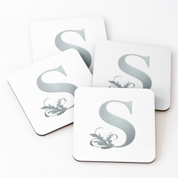 Item preview, Luxury Floral Monogram S: Elegant Grey and Silver Typography designed and sold by Fil4.