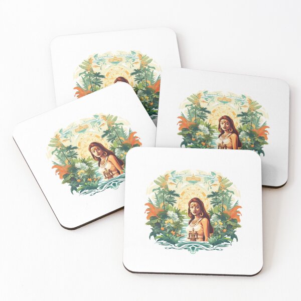 Item preview, Beautiful Aztec Girl Surrounded By Flowers designed and sold by MKDSN.