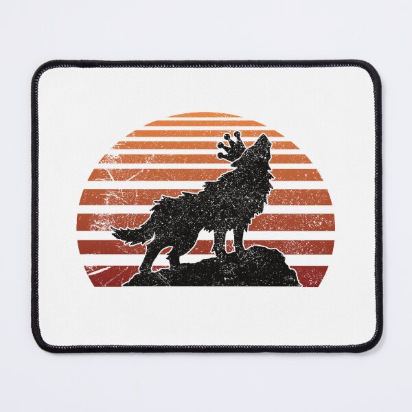Item preview, Wolf With Crown Red Retro Vaporwave Sun Vintage Weathered designed and sold by TheRainFamily.