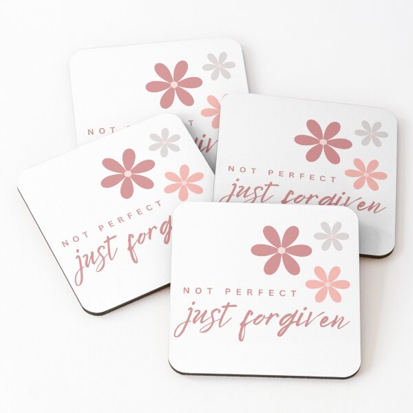 Item preview, Not Perfect Just Forgiven with Pink Gray Flowers designed and sold by Ideas-BYDESiGN.