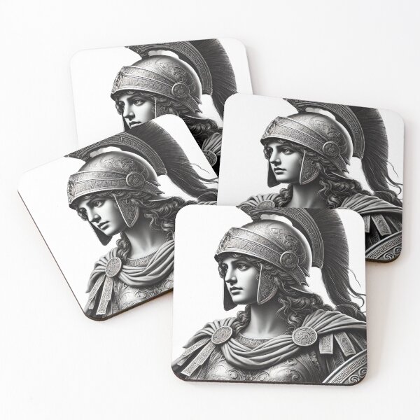 Item preview, Wise Athena: Greek Goddess of Wisdom and Warfare in Black and White designed and sold by AdisKucius.