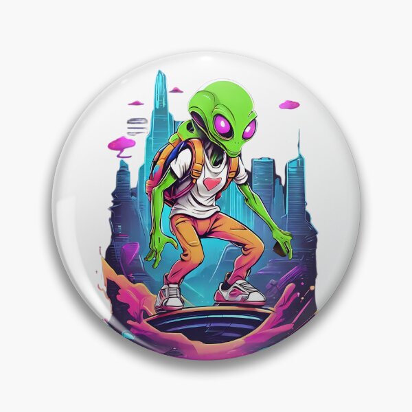 Item preview, Aliens riding hoverboards designed and sold by ElegantOutlines.