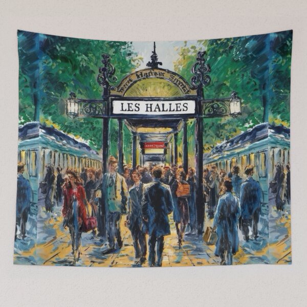 Item preview, Les Halles Metro - A Bustling Parisian Scene designed and sold by CARRAANN.