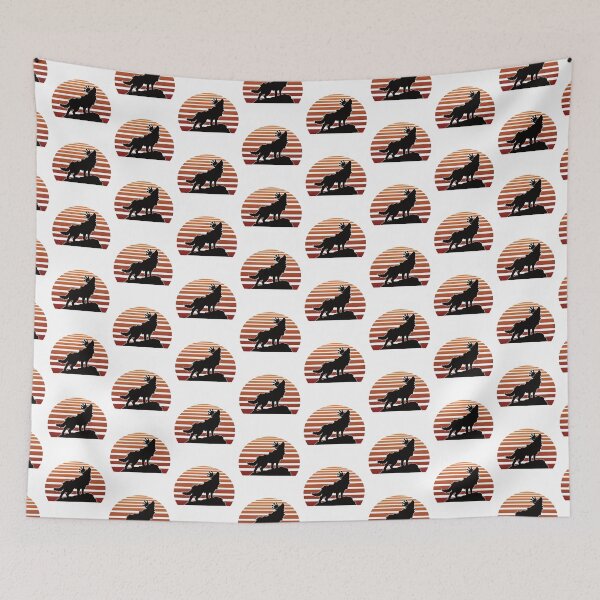 Item preview, Wolf With Crown Red Retro Vaporwave Sun No Grunge designed and sold by TheRainFamily.