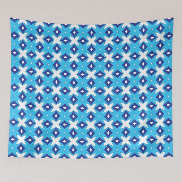 Item preview, Electric blue lilac geometric pattern 20 designed and sold by AneissPiaf.