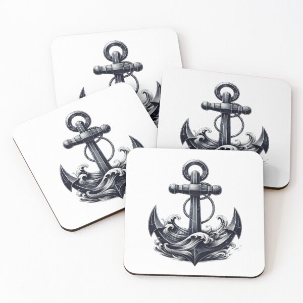 Item preview, grey anchor tattoo design Illustration sketch designed and sold by Expressions-Sel.