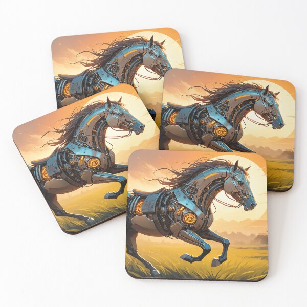 Item preview, Futuristic horse in a field designed and sold by contessaxd.