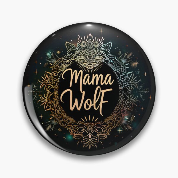 Item preview, Mama Wolf Cute Tribal Rainbow Magical Mandala Round designed and sold by tribalfantasy.