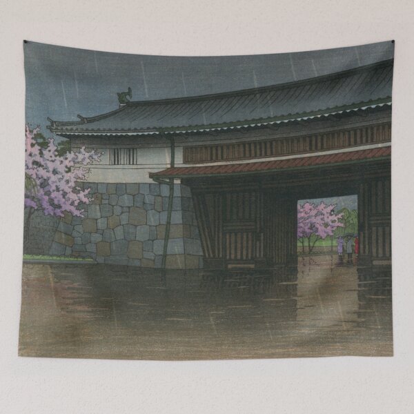 Item preview, Spring Rain at Sakurada Gate by Kawase Hasui designed and sold by Takeda-art.