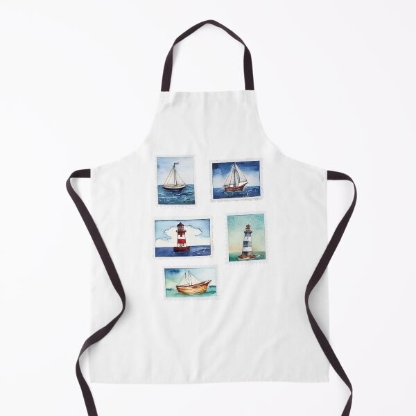 Item preview, Modern Nautical pattern Watercolor Coastal Postage Stamps For Journaling Set ,Light House,Boat,Scrapbook,Nautical designed and sold by SOUFIANE1991.