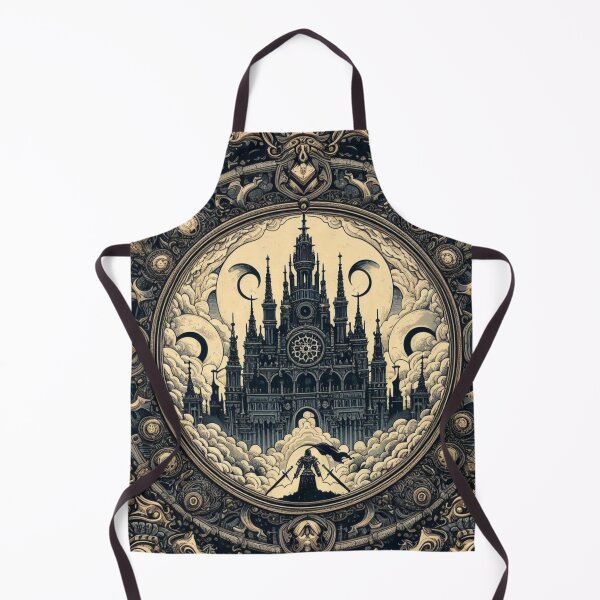 Item preview, Mystical Cathedral | Gothic Cathedral in Dreams: Detailed Sepia Illustration with Intricate Framing designed and sold by tuschollos.