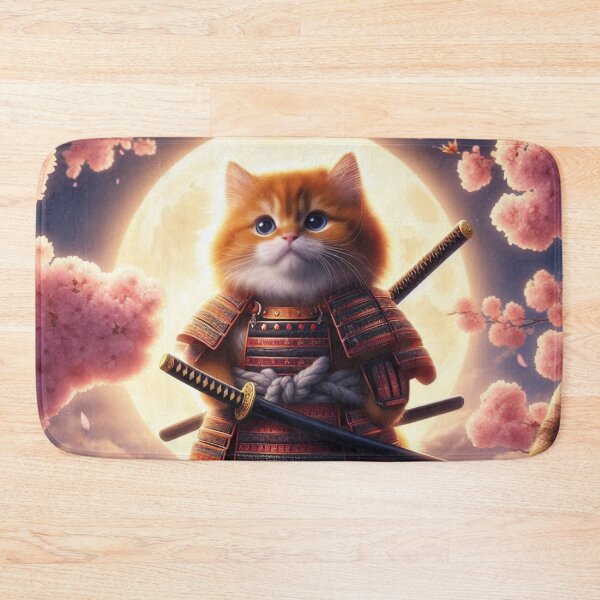 Item preview, Samurai mustaches | Samurai Cat under the Full Moon designed and sold by tuschollos.