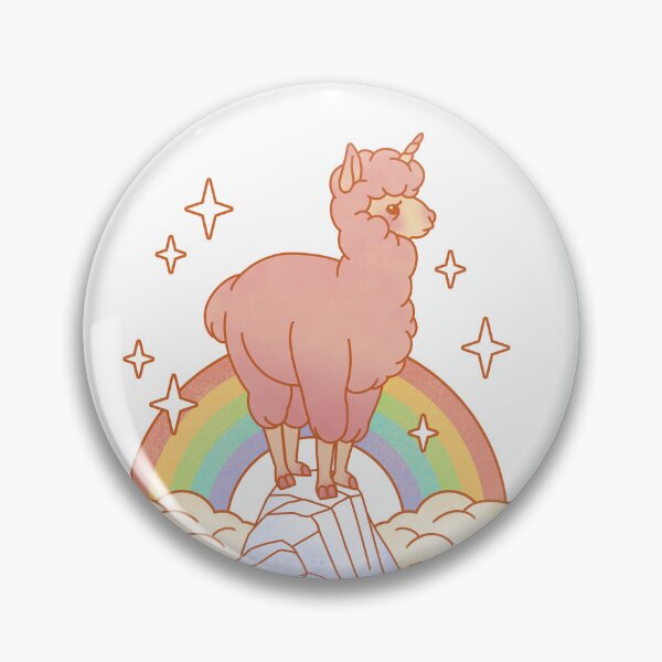 Artikelvorschau, Majestätisches Alpaka-Einhorn auf pastellfarbenem Regenbogenberg, hell entworfen und verkauft von Squosh.