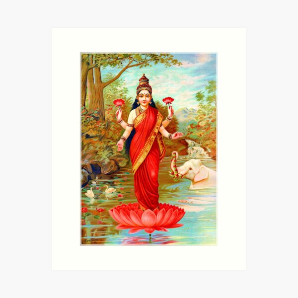 Item preview, Lakshmi, Hindu Goddess of Wealth, Fortune & Prosperity designed and sold by RocketshipRetro.