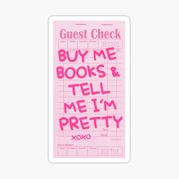 Artikel-Vorschau von buy me books and tell me I'm pretty guest check pink , designt und verkauft von catdiasart.