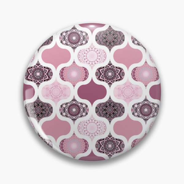 Item preview, Dusky Rose Dot Mandalas Ogee Patchwork Cheater Quilt designed and sold by Triplicate Limited.