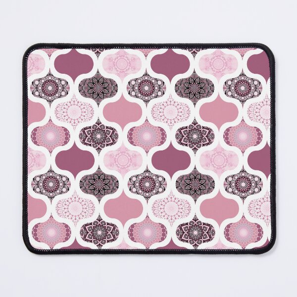 Item preview, Dusky Rose Dot Mandalas Ogee Patchwork Cheater Quilt designed and sold by Triplicate Limited.