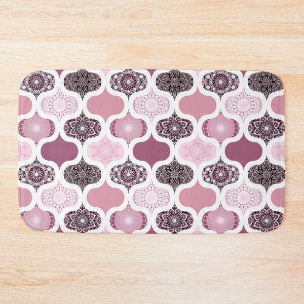 Item preview, Dusky Rose Dot Mandalas Ogee Patchwork Cheater Quilt designed and sold by Triplicate Limited.