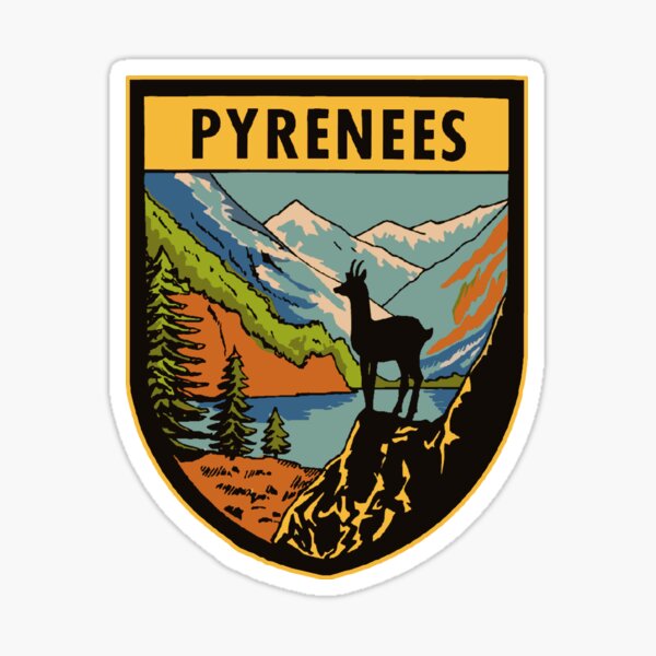Artikel-Vorschau von Aufkleber im Vintage-Stil der Pyrenäen, designt und verkauft von zsonn.