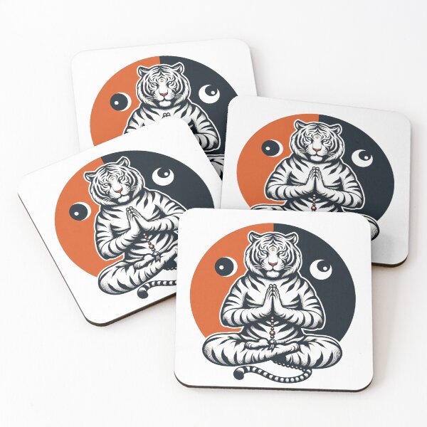 Item preview, Big Cat Namaste Tiger Zen designed and sold by silklotus.