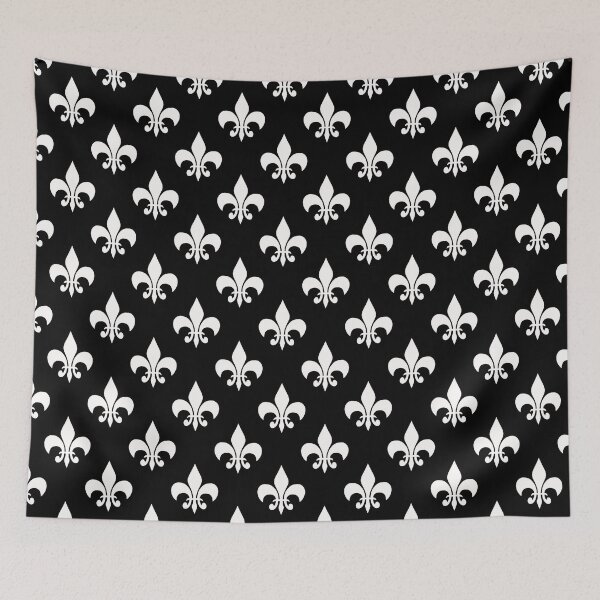 Item preview, Black White Fleur-De-Lis  designed and sold by PatternTitan.