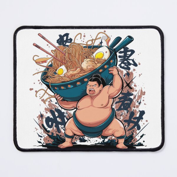 Item preview, Sumo wrestler lifting a bowl of ramen, funnyfits70, Humor, Funny designed and sold by FunnyFits70.