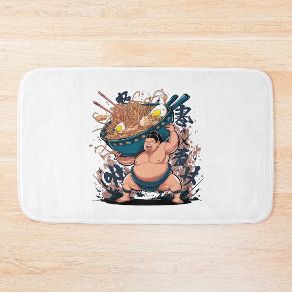 Item preview, Sumo wrestler lifting a bowl of ramen, funnyfits70, Humor, Funny designed and sold by FunnyFits70.