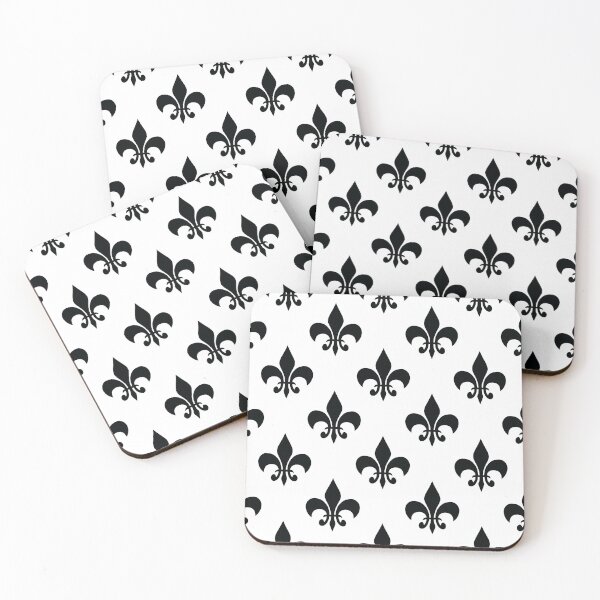 Item preview, Black White Fleur-De-Lis Pattern designed and sold by PatternTitan.