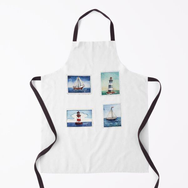 Item preview, Modern Nautical pattern Watercolor Coastal Postage Stamps For Journaling Set ,Light House,Boat,Scrapbook,Nautical designed and sold by SOUFIANE1991.