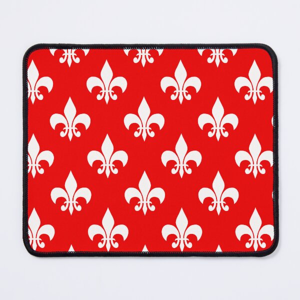 Item preview, Red White Fleur-De-Lis Pattern designed and sold by PatternTitan.