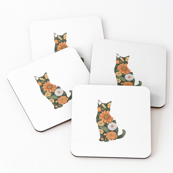 Item preview, Floral Cat Silhouette designed and sold by SeamPix.