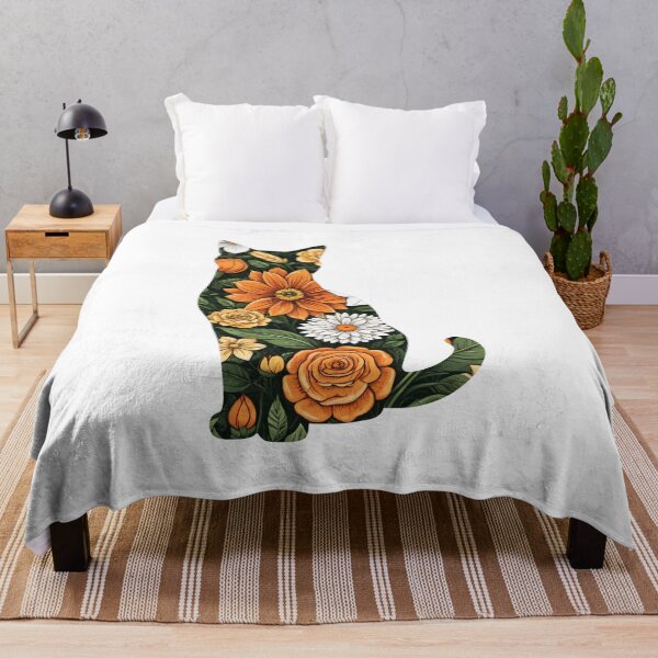 Item preview, Floral Cat Silhouette designed and sold by SeamPix.