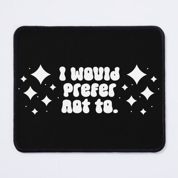 Item preview, I would prefer not to - modern white text among stars designed and sold by EmeraldeaArt.