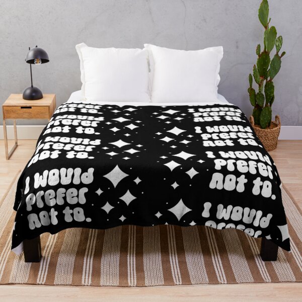 Item preview, I would prefer not to - modern white text among stars designed and sold by EmeraldeaArt.