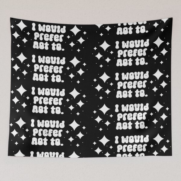 Item preview, I would prefer not to - modern white text among stars designed and sold by EmeraldeaArt.