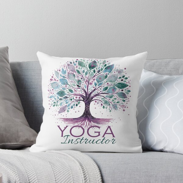 Yoga Instructor Teacher Tree of Life Throw Pillow
