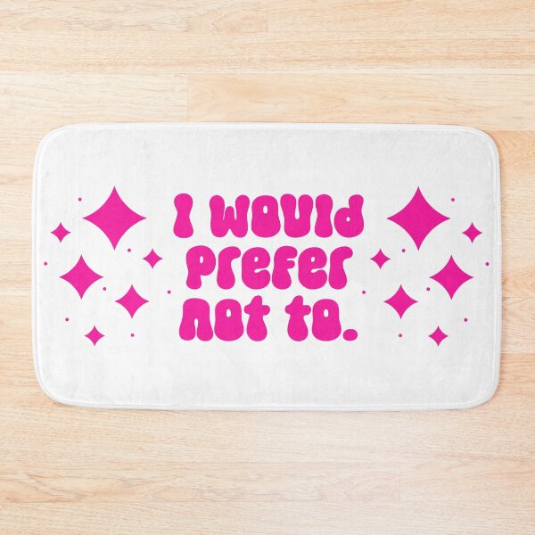 Item preview, I would prefer not to - modern pink text among stars designed and sold by EmeraldeaArt.