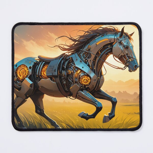 Item preview, Futuristic horse in a field designed and sold by contessaxd.
