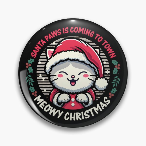 Item preview, Santa paws is coming to town, Meowy Christmas designed and sold by printerrificart.