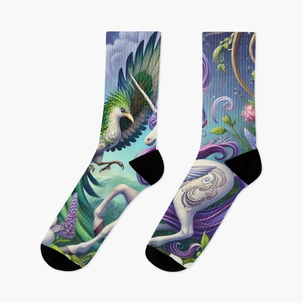 Item preview, Whimsical Unicorn and Mythical Bird Fantasy designed and sold by TeslaSt0re.