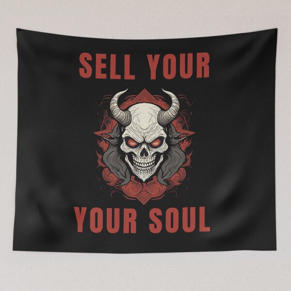 Item preview, sell your soul skull tattoo style designed and sold by La Loca.