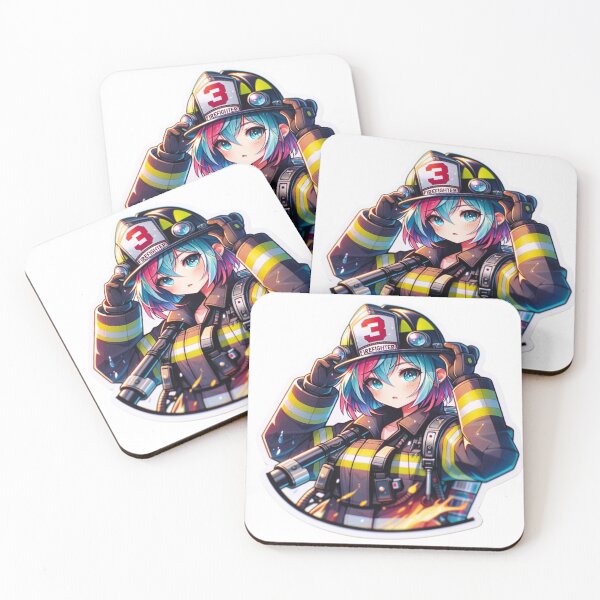 Item preview, Anime Style Female Firefighter designed and sold by BrinaandPops.