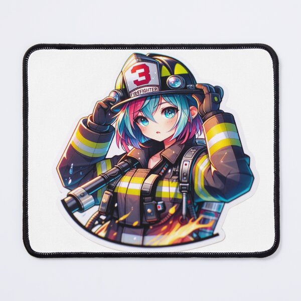 Item preview, Anime Style Female Firefighter designed and sold by BrinaandPops.