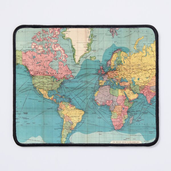 Item preview, Vintage Blue Rainbow Historical World Map, Colorful Bohemian Map designed and sold by easteuromaps.