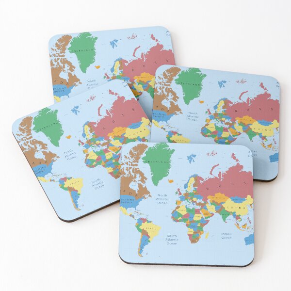 Item preview, Modern Political World Map Poster, Colourful Modern World Map, Boho designed and sold by easteuromaps.